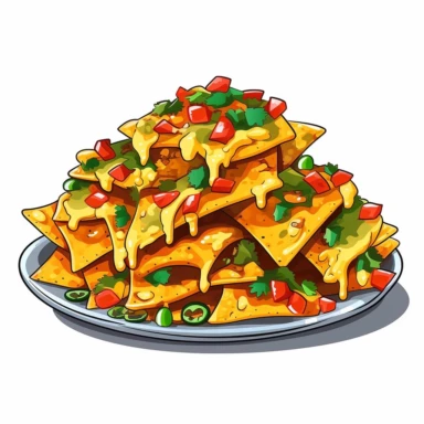 cartoon clipart of nachos with white backround