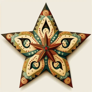 folk art star clipart art