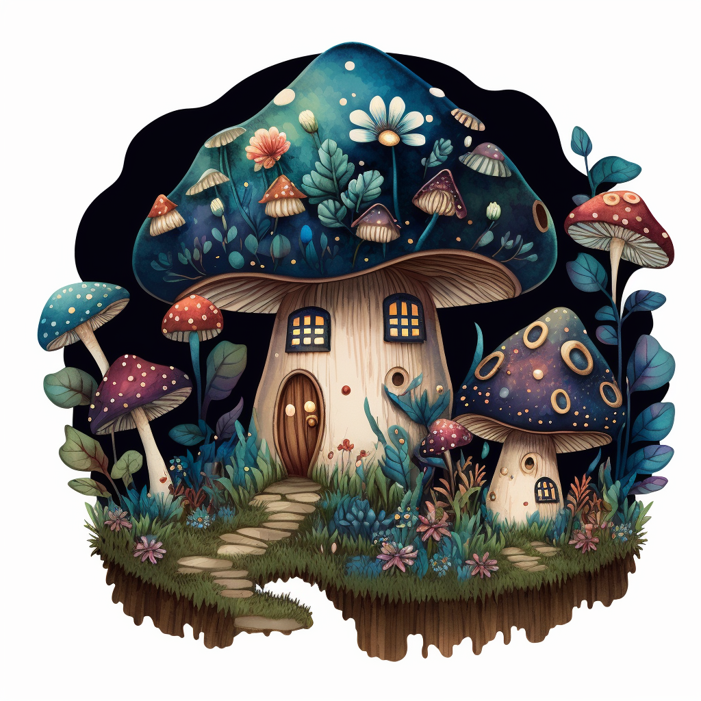 mushroom home cliparts