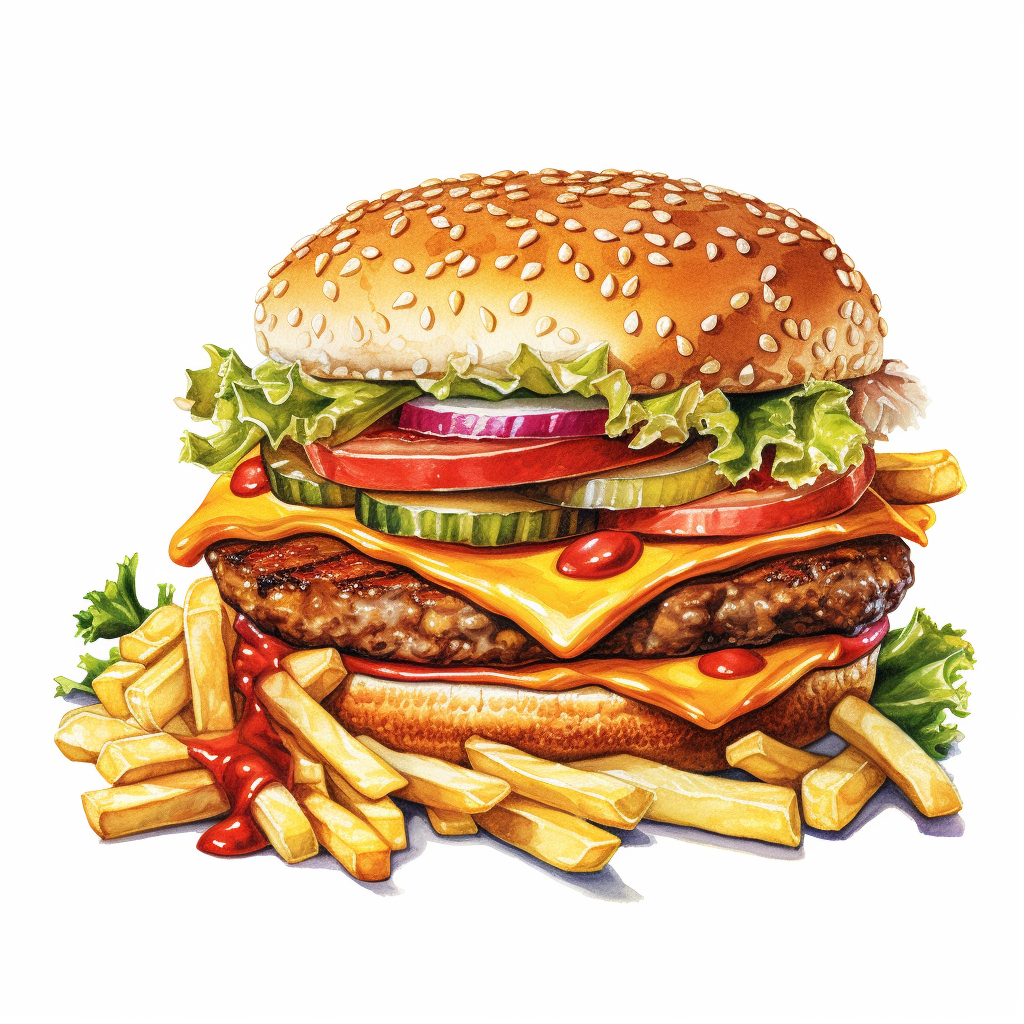 fast food single item clipart,on white background with margins - Clip ...