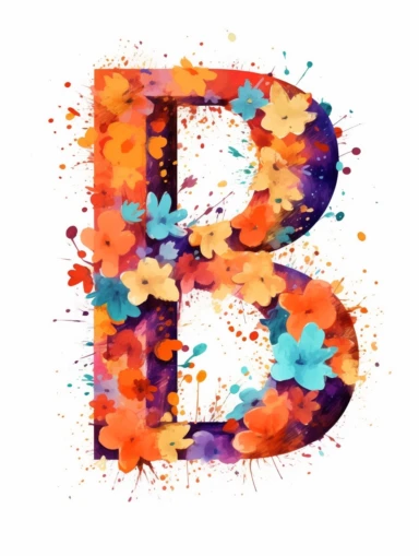 The capital letter B:in the Artistic style, clipart for nursery, vibrant colors,Vector, white background,Solid Background, Sharpness and clarity,masterpiece, trending on Artstation and Dribbble.