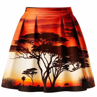 Printed Skirt With Photorealistic Rendeing Of A Beautful Sunset In Africa HD, Clipart, On A White Background
