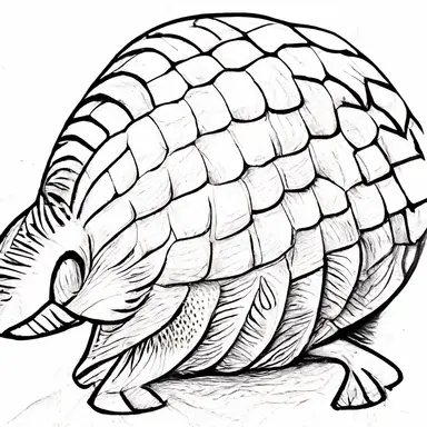 armadillo, easy to draw, black and white only, incredibly basic, clipart, clip art, no color, no shading, few lines, very simple