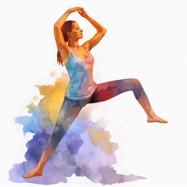 watercolor, woman practicing yoga png Full body realistic cartoon in 32K UHD cute. 15 cm thick outline. Black color. There was no shadow on the ground. 8k with realistic watercolors and detailed illustrations. PNG clipart, transparent white background