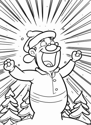 line art, black and white, christmas, happy mood, cartoon sketch, coloring page for kids, coloring page for children, thick lines, realistic, drawing, printable outlined art, crisp lines, No background, clip art, hand drawn, No shadows, drawing, No gray, 