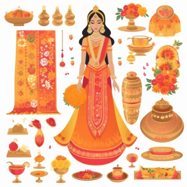 indian wedding, decoration, clipart