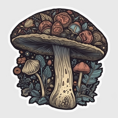 Mystical mushroom Witchy Boho mushroom Mushroom clipart, Esoteric art, Forest plants. sticker