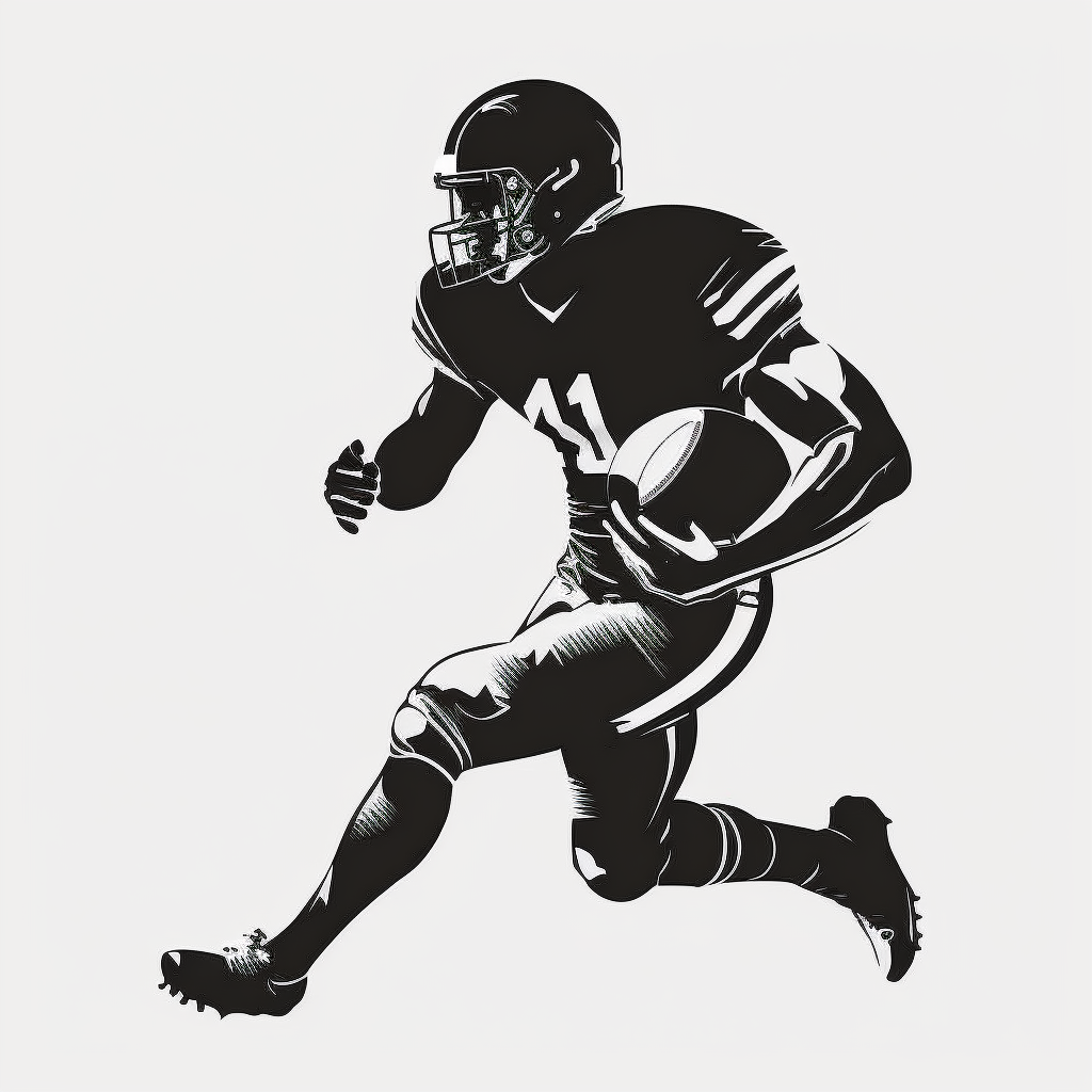 black and white football clipart