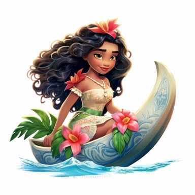 disney moana clip art, hd, white background, — ar 3:2 —