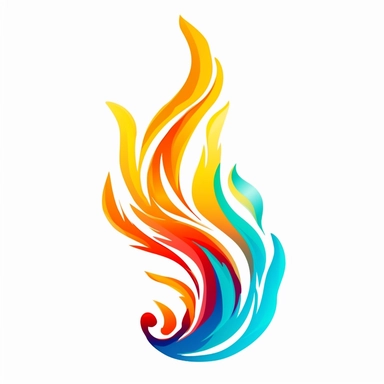 fire with colored flames clipart