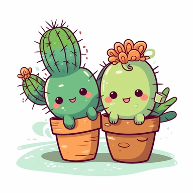 clipart of gay cactus buddies