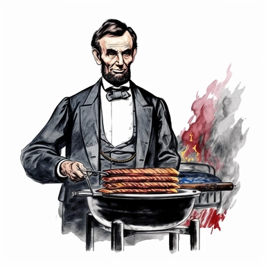 clip art, Abraham Lincoln bbq, white background