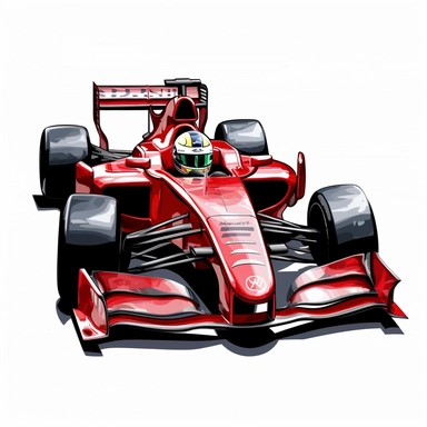 Clipart of the formula one car from Valtteri Botas with minimal details, aquarel colored cartoon style with thick borders. Only the car. White background, no floor, no shadow