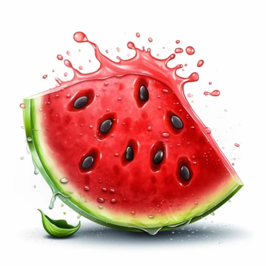 clipart Juicy watermelon slice with seeds