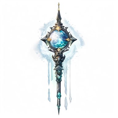 Design a captivating clipart image of a legendary staff against a pristine white background. The staff should have a radiant crystal orb crowning it, adorned with ancient runes and symbols. Let the staff emit a soft, pulsating glow to represent the wielder's magical prowess.