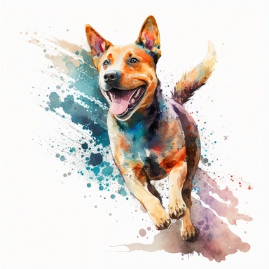 watercolor and pencil dog very handsome, dog, full body playing and smiling, and having fun on the white background Clipart Sublimation, a full body of a beautiful dog, having fun, enjoying his time with the ultimate details a _ _ 750 __14 : 10 _ _ v5
