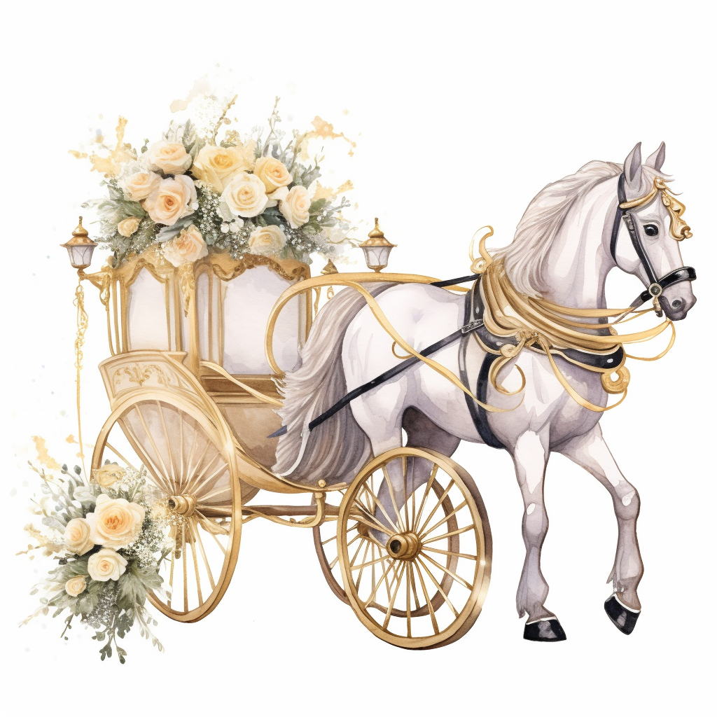 horse and carriage clipart