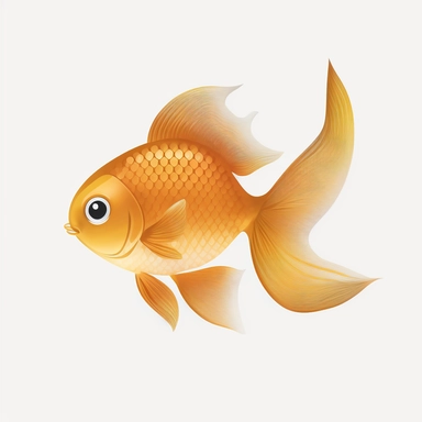 simple clipart. gold fish cute. white background