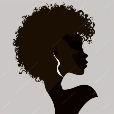 Black Woman silhouette, Afro female, hairstyle, cartoon, vector, sharp focus, super detailed, illustration, 16:9, v4, q2, 16k, High quality, clipart