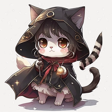 cute anime cat cosplaying clipart