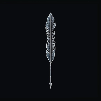 simple, hunter's arrow, clip art, dark background,