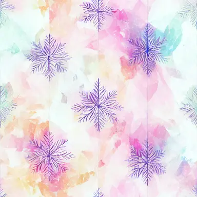 gradient snowflakes pattern simetric, white background in watercolor clipart style