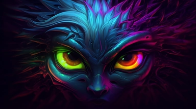 webp, oil painting, glowing eyes, clipart, Halloween, glow in the dark, neon, uhd, vivid, colorful, highly detailed,