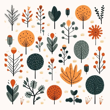 cute minimalist wild bush clipart