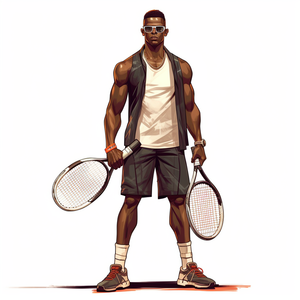 black tennis cliparts