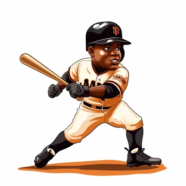 cartoon barry bonds playing baseball clipart