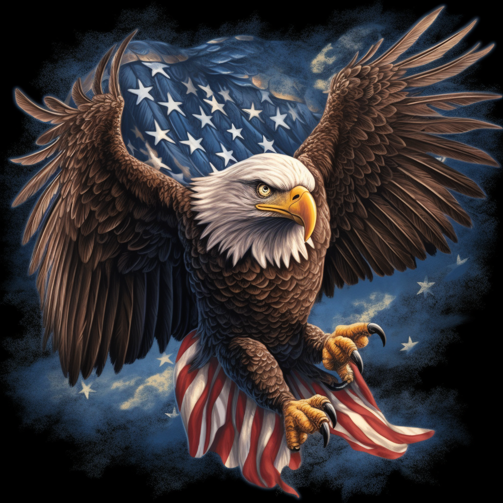 American Eagle: A majestic clipart depicting a soaring bald eagle with ...