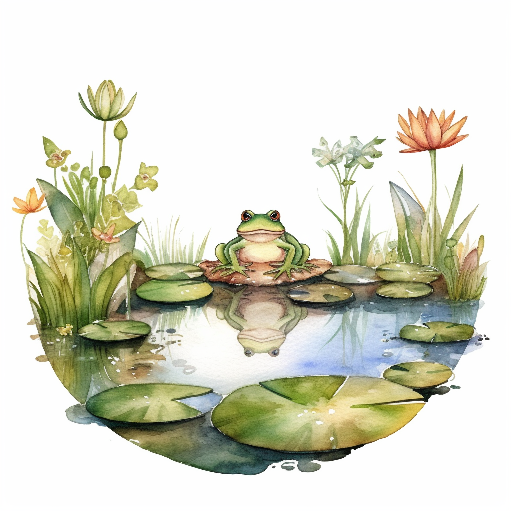 frog on lily pad clipart