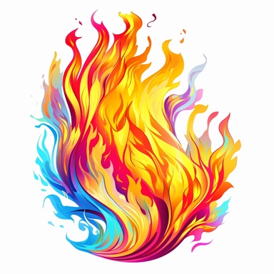 fire with colored flames clipart