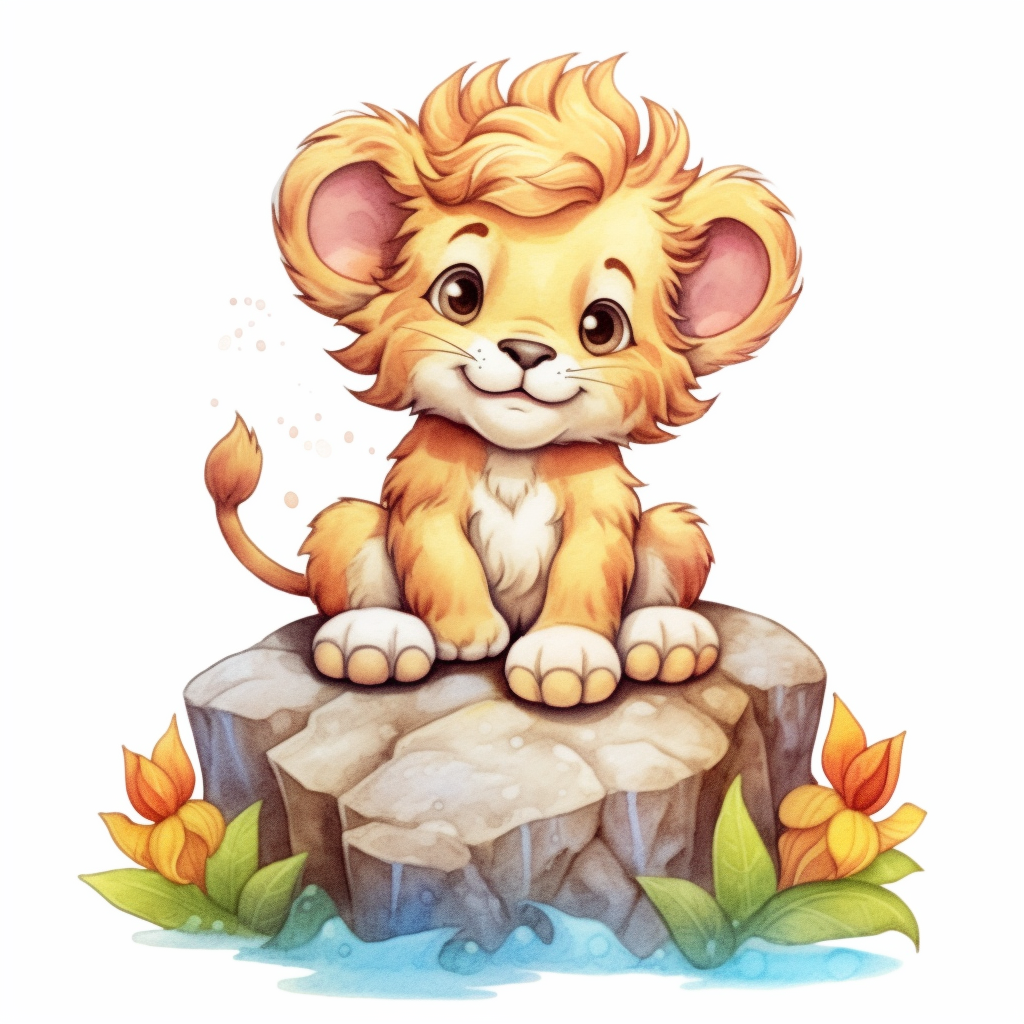 baby lion clipart