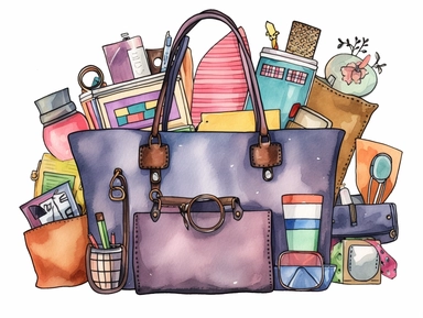 watercolor planner, purse, tote, market bag, grocery bag, groceries, clipart,stationary clip art, clipart,planner clip art, clip art,planner elements, stickers a colorful clipping file featuring rhinestones, and accessories, in the style of hand-drawn, hallyu, pastel-hued, logo, sea and coast painter, maranao art, seapunk
