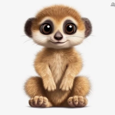 cute baby safari animals fluffy adorable big bright eyes meerkat clipart white background transparent background Job ID: fbdb1af1-d1ab-4dc8-9d46-5e0344cf4d9f seed 3183819806