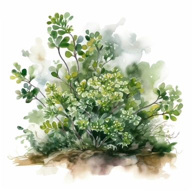 a bush watercolor clipart