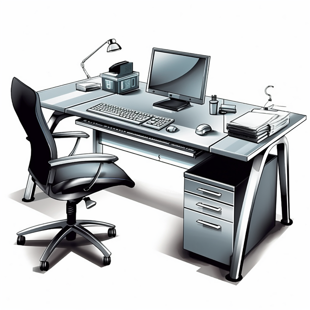 cleaning desks cliparts