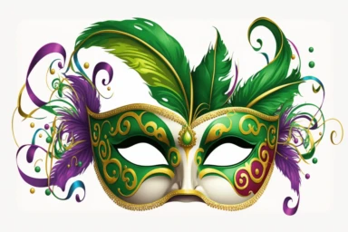 mardi gras illustration, clip art white background