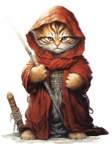 tarot card with tiger Cub as Jedi master, clipart png, WHITE BACKGROUND, photorealistic, painting, watercolor, 8k, ultra details,