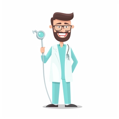 clipart of a dentist, white background
