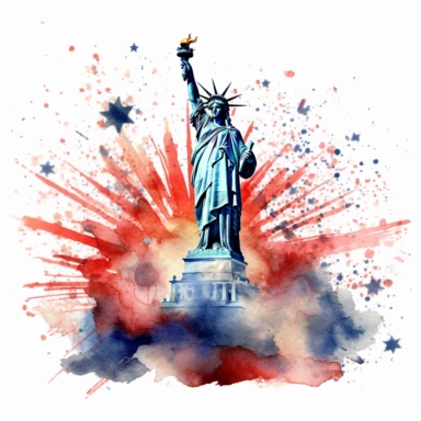 watercolor 4th of July clipart
