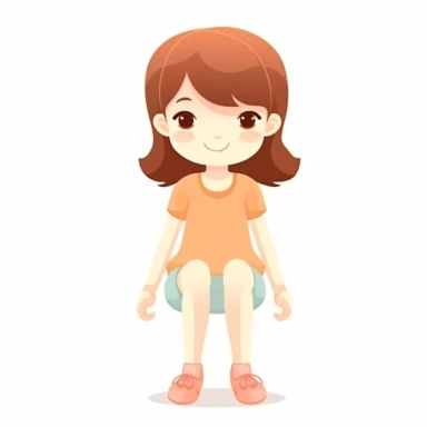 simple cute knees body part clipart cartoon, for flash card for children educational learning white background