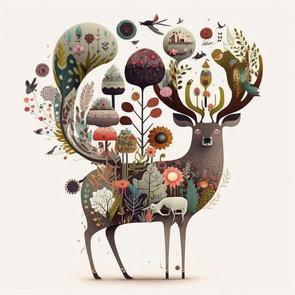 flower antler cliparts