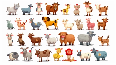 clipart 20 different farm animals cartoon