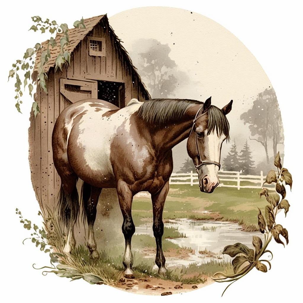 horses eating cliparts