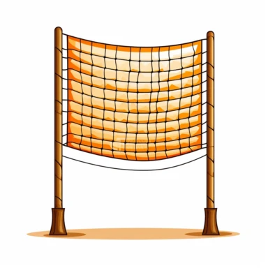 cartoon clipart of volley ball net, isolated on a white background, vector