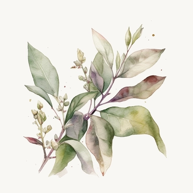 watercolor, a piece of botanical item clipart, faded barely visible color