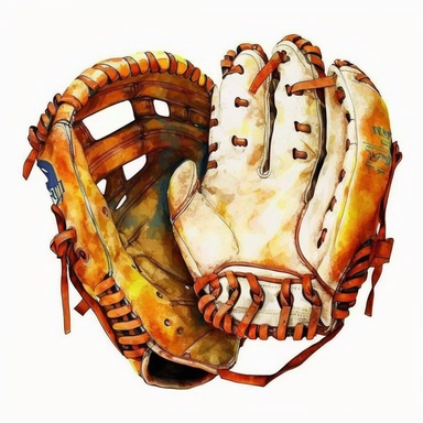 baseball gloves , baseball Clipart, isolated on white background, watercolor