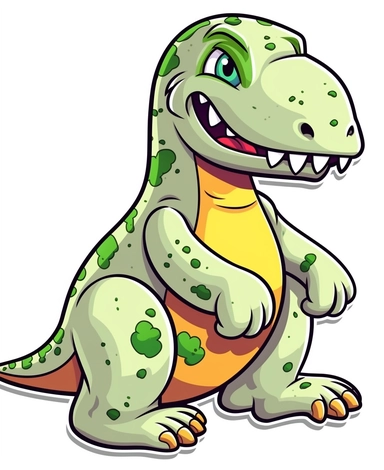 Isometric Sticker Clip Art of a cute T-Rex for Childrens Coloring Book, simple vector lines, children friendly, illustrated in a playful and style in black lines with white background, perfect for any special occasion, cut out in the shape of a T-Rex, with no visible background, giving it the appearance of a sticker, conveying a mystical and whimsical mood, edited with Adobe Photoshop to adjust brightness and contrast, rendered as a transparent PNG file with a high resolution to ensure a crisp a